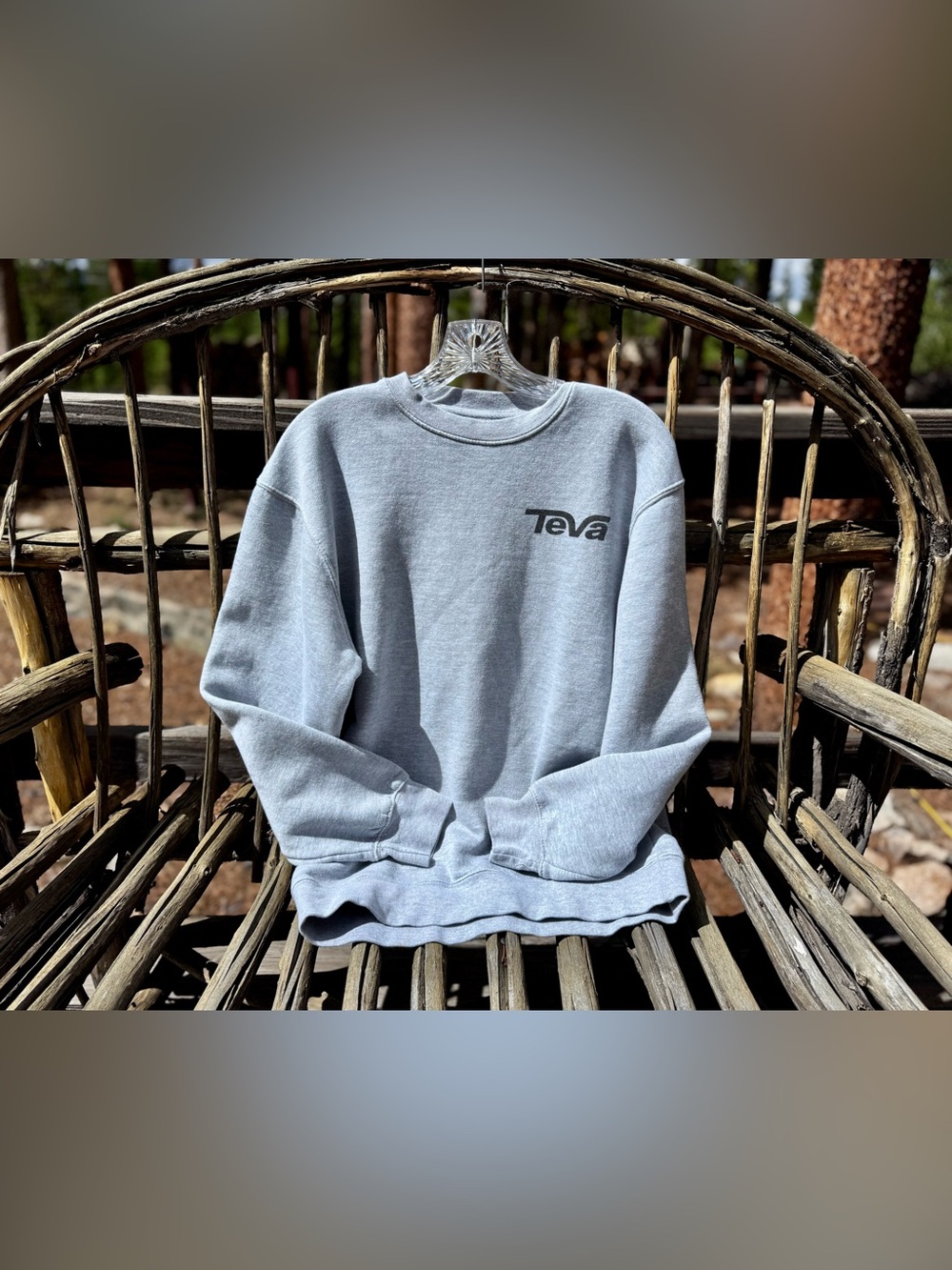 TEVA Unisex Crewneck Sweatshirt - Light Gray  With Black Logo Sz M